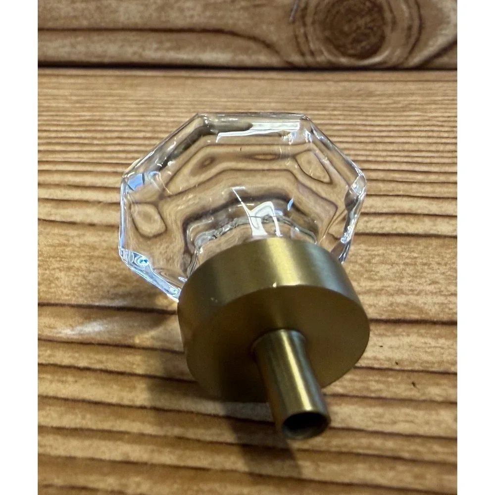 Amerock Drawer Cabinet Crystal Glass Knob‎ Pull Handle Golden Champagne Lot 6